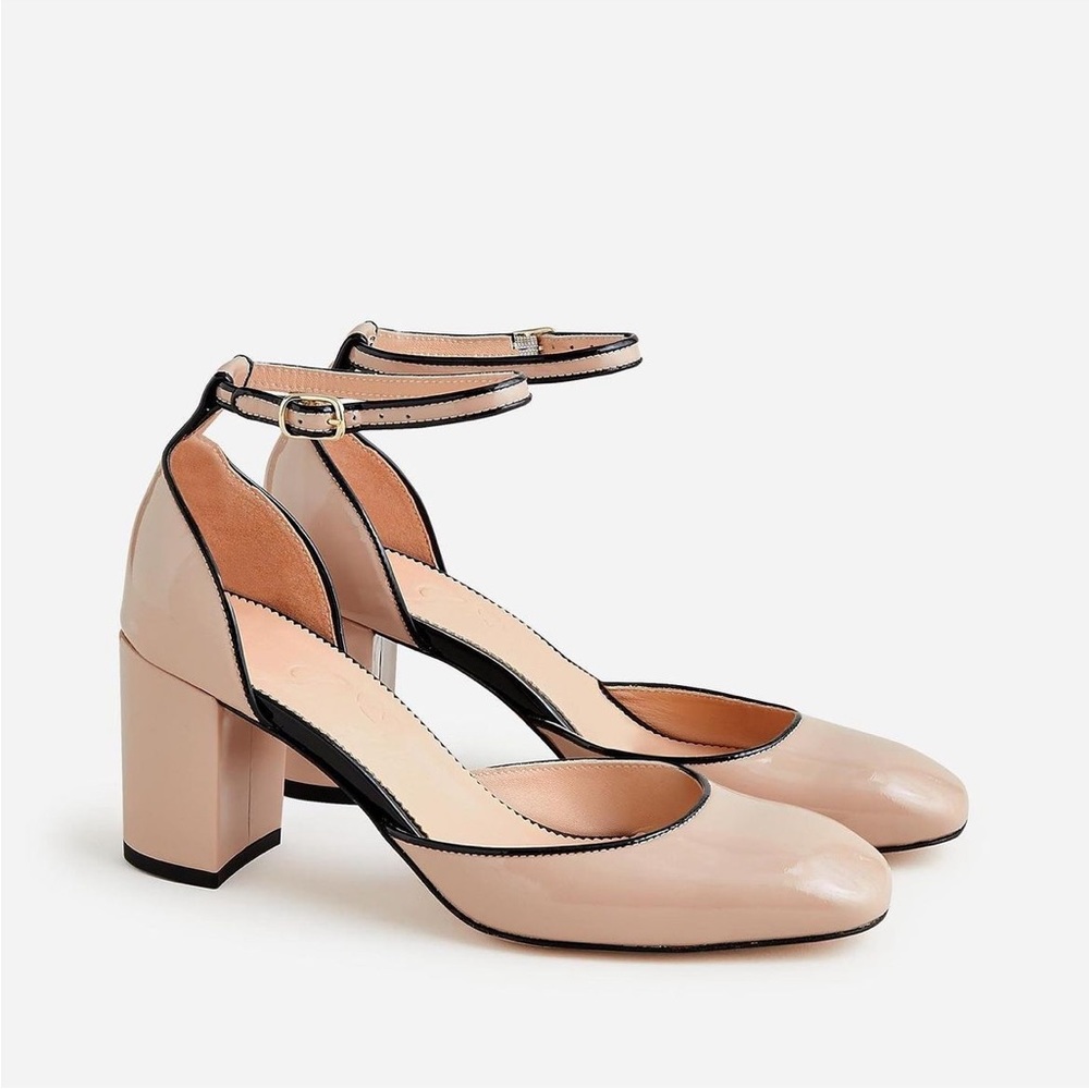 J.crew Maisie ankle strap pumps in Italian patent 5 brand new